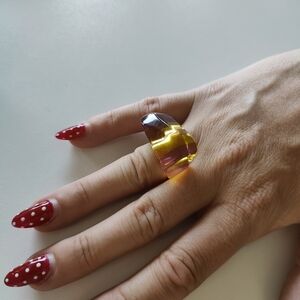 Elegant Yellow and Purple Women's Ring